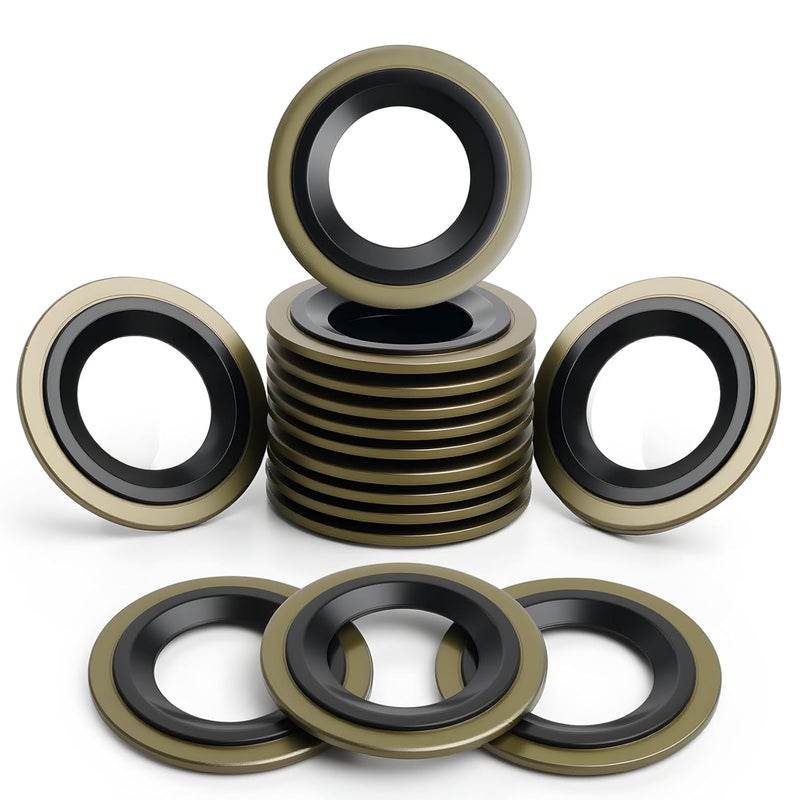 DEEFILL 25 PCS Metal/Rubber Drain Plug Gasket, Fits M18 Replace 98474311,06.56631-0109,55196309,652259,1373794 (26.0x18.5mm) - Image 1